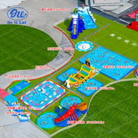 Grand toboggan aquatique gonflable, piscine pour enfants, équipement de parc aquatique mobile, support, piscine, fabricant de piscines