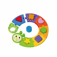 Máquina de Clasificación de Geometría de Madera Caterpillar, Juguete Educativo Preescolar para Niños, Geometría Cognitiva y Colores