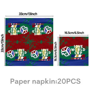 Ensemble de fournitures de fête sur le thème du football mondial 2026, assiettes en papier, serviettes, nappes, bannières, décorations et accessoires de fête - Product Image 6