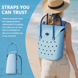 Customization Children Beach Bag Summer Eva Fashion Solid Holes Waterproof <b>Handbag</b> Pouch Shopping Double Shoulder Bag Kids Use - Product Image 6