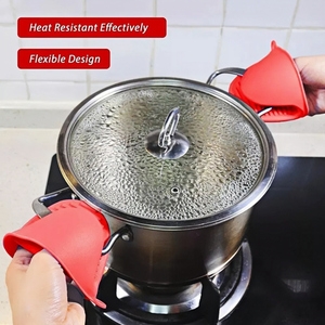Mini guantes <span class=keywords><strong>de</strong></span> silicona engrosada para horno, manoplas antiescaldado para el hogar, cocina, microondas, hornear, pinza <span class=keywords><strong>de</strong></span> mano antideslizante - Product Image 2