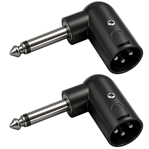 Adaptador de Áudio de 90 Grados, Conector XLR Macho de 3 Pines <span class=keywords><strong>a</strong></span> TS de 1/4" / 6.35 mm, Adaptador de Audio No Balanceado <span class=keywords><strong>para</strong></span> Micrófono y Mezcladora - Product Image 6