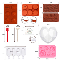 Ensemble de moules à chocolat en silicone Grand moule à bombe de cacao chaud en forme de coeur cassable Popsicle Cakesicle Moules Oreo ronds pour la cuisson