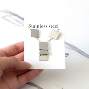 <b>Top</b> Selling Geometric Jewelry for <b>Women</b> Fashion Stainless Steel Drop Earring Non Tarnish Custom Logo Necklaces - Product Image 5