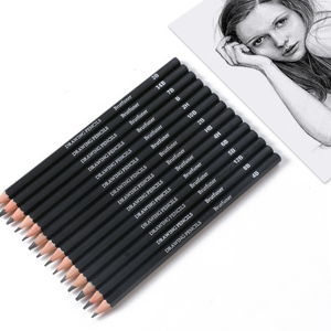 Ensemble de 14 crayons à dessin hexagonaux en bois de pin 4H 2H HB B 2B 3B 4B 5B 6B 7B 8B 10B 12B 14B <span class=keywords><strong>Brutfuner</strong></span> certifié EN71 - Product Image 1