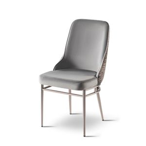 Silla de Comedor Moderna Marmaris con Patas de Acero Inoxidable y Tapicería de Cuero PU, Muebles para Restaurante - Product Image 2