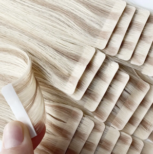 وصلات شعر روسية فاخرة غير مرئية بشريط لاصق فائق النحافة، شعر بشري طبيعي 100% بشريط لاصق من البولي يوريثان - Product Image 5