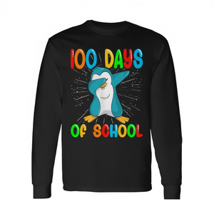 Maglietta a maniche lunghe con stampa 100 Days Of School Dabbing Penguin - Product Image 2