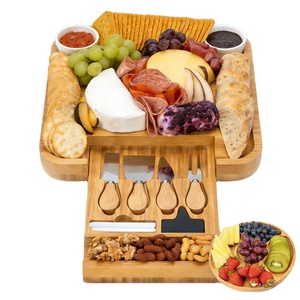 Large Bamboo Charcuterie Board Set. the Perfect Housewarming, Weddinggift for Her. Elegant and Practical for Entertaining.