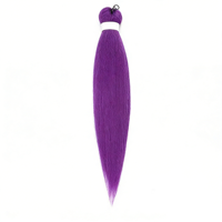 Extensions de cheveux synthétiques pré-étirées de 26 pouces, 90 grammes, en fibre haute température, teintes pour tressage
