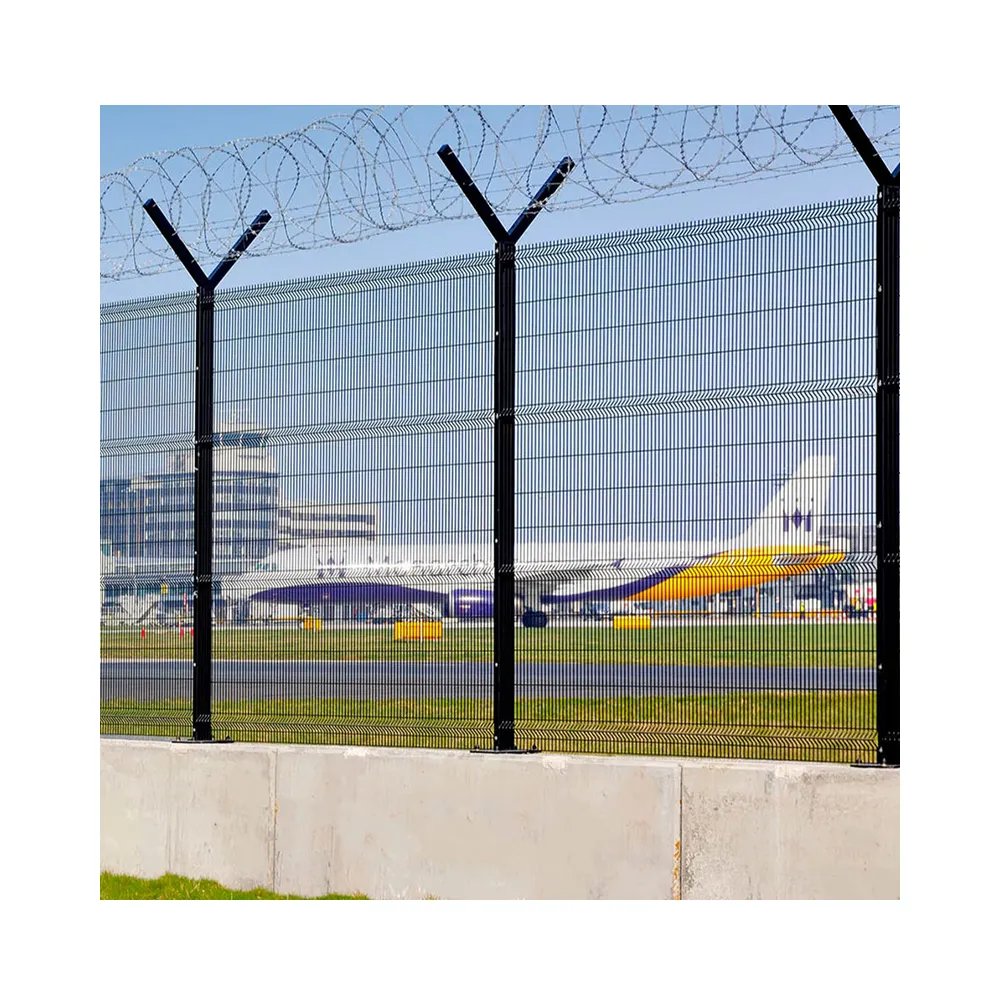 BOCN scherma di sicurezza dell'aeroporto vista chiara recinzione di sicurezza in acciaio senza pannelli di recinzione