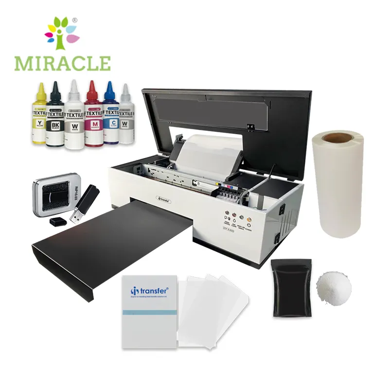 Рулон в рулон, принтер с белыми чернилами A3, DTF, тепловая ПЭТ-пленка, принтер DTF, цифровая Печатающая машина для футболок и текстиля