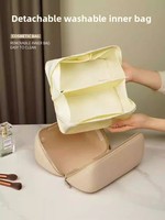 Trousse de Toilette Imperméable en EVA avec Fermeture Éclair et Motif Lettres, Boîte de Rangement pour Maquillage et Essentiels de Voyage
