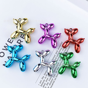 Colorful Metallic <b>Balloon</b> Dog Pendant Zinc Alloy UV Electroplated DIY Jewelry Charm Keychain Phone Chain Gift Unisex Animal - Product Image 1