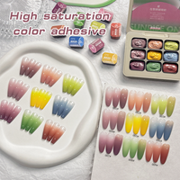 Gel UV liquide de la série Ruofu Sunrise, design français, haute saturation, dégradé, certifié MSDS pour les salons de manucure professionnels