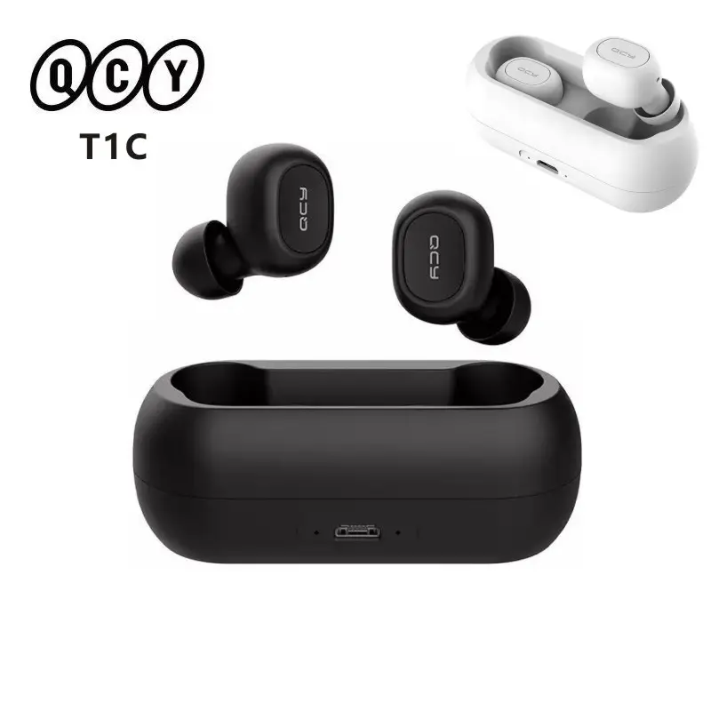 Original Stock QCY T1C ENC Noise reduction BT V5.0 Wireless HeadphonesTouch Control Sport Earphones 3D Stereo Sound Earbuds