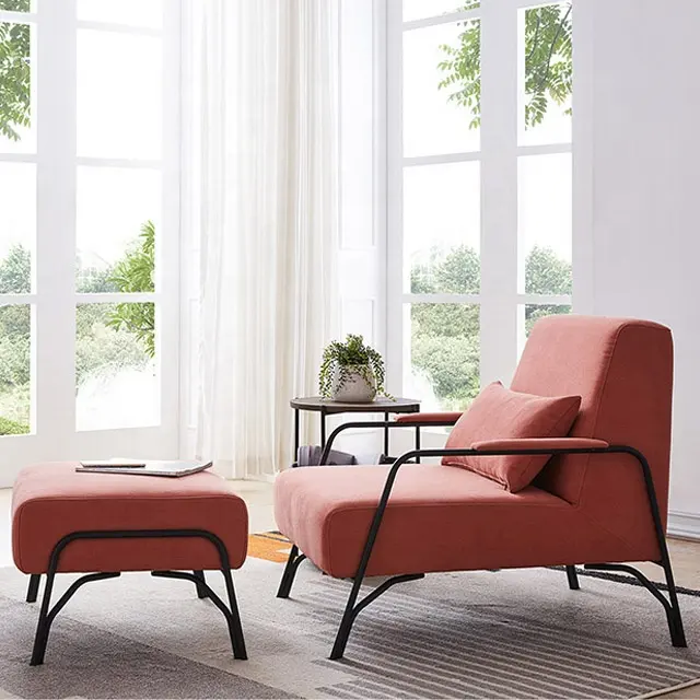 Deluxe Hotel Abnehmbarer osmanischer Hocker Pink gepolsterter Relax Long Chair zum Lesen