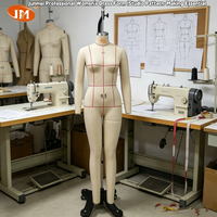 Maniquí de Vestir Profesional JUNMEI JMWEU40 de Fibra de Vidrio, sin Cabeza, Ajustable, con Hombros Plegables y Soporte Desmontable
