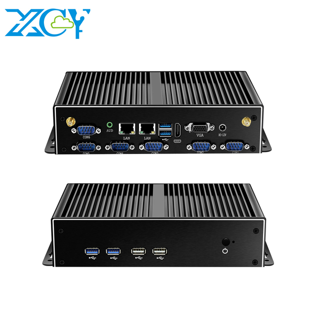 Fanless Industrial Mini PC Intel Core I5 I7 DDR3 MSATA 2 2.5G Ethernet 6 RS232 COM Aluminium Embedded Linux Micro Computer