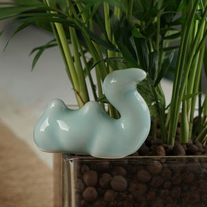 تمثال جمل سيراميكي إبداعي أزرق سماوي بأسلوب نورديك، تمثال حيواني لطيف مزجج لتزيين غرفة المعيشة العصرية والمكتب والمنزل - Product Image 3