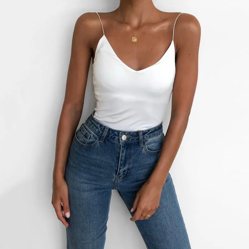 Satin Women Thin Wild Solid Camis Vest Tank Tops Female Summer Sexy Strap Basic Tops Slim Sleeveless Camisole