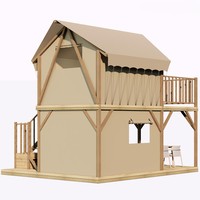 Tente de camping de luxe à double étage de haute qualité, personnalisée, pour une utilisation familiale, deux chambres, maison mobile