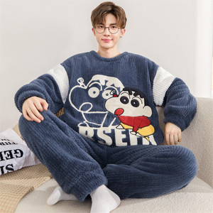 Pigiama caldo caldo in pile di corallo <span class=keywords><strong>da</strong></span> <span class=keywords><strong>uomo</strong></span> invernale 90 Batch - Product Image 1