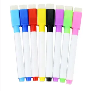 Caneta marcador apagável a seco barato, caneta marcador colorida apagável para escola e escritório de alta qualidade de papelaria