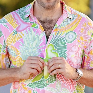 Camisas Hawaianas de Manga Corta Aloha Modernas de Nuevo Diseño al por Mayor, Camisas de Playa para Hombre con Estampado de Diseño Personalizado - Product Image 2