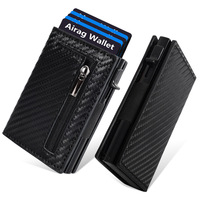 Dompet Kartu RFID PU Zipper Multifungsi Sederhana Lipat Dua Unisex, Tempat Kartu & ID, Model Terbaru