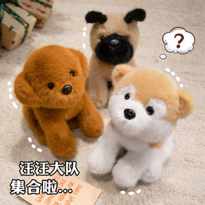 Peluche chien Golden Retriever de dessin animé transfrontalier, jouet apaisant unisexe en polyester - Product Image 2