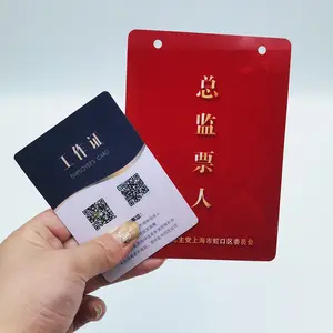 NO mínimo Cualquier tamaño puede personalizado PVC plástico credencial pase bolsa agujero tarjetas de identificación titular con cordón