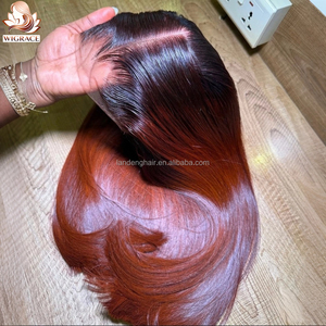 15A 1B <strong>Ginger</strong> Ombre Color Bone Straight Human Hair <strong>Wig</strong> Glueless 5x5 Transparent Lace Closure Raw Vietnamese Hair SDD for Women - Product Image 2