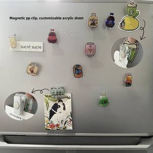 Acrílico transparente magnético DIY estudiante papelería nota Simple Clip magnético para tarjeta Goo PP Clip pinzas para el cabello Tenedor de mano - Product Image 5