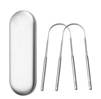 Nettoyeur de langue chirurgical 100% en acier inoxydable 304 brosse à langue pour les soins buccaux, améliore la mauvaise haleine et la haleine fraîche