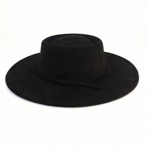 Custom Outdoor Wholesale Fashion Design Wide Brim Panama <b>Hat</b> Men Party Felt Suede Fedora <b>Hat</b> With <b>Band</b> - Product Image 3
