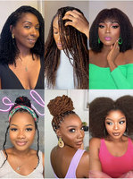 50g Dreadlocks Mèches Brutes à Tresser Extensions de Cheveux Naturels Remy Crochet 100% Vierges Afro Crépus en Vrac pour Femmes Noires