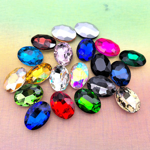Perles de verre ovales irrégulières à fond pointu en forme de diamant, coquillages avec incrustations de diamants pour bijoux DIY - Product Image 4