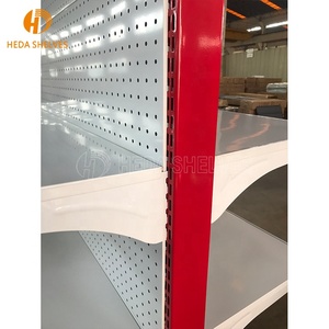 Estantes de supermercado de alta resistencia Estantes de exhibición de <span class=keywords><strong>metal</strong></span> Góndola para soportes de tienda Estante de tienda de comestibles al por menor Estantería de tienda - Product Image 4