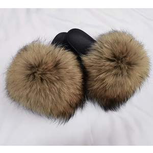 <span class=keywords><strong>NFX</strong></span>-sandalias de piel de mapache y zorro para mujer, chanclas de piel auténtica de colores variados - Product Image 2