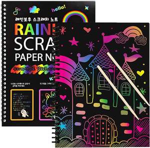 Amazons – peinture d'art à faire soi-même, <span class=keywords><strong>pas</strong></span> <span class=keywords><strong>cher</strong></span>, papier magique noir arc-en-ciel, livres à gratter - Product Image 3
