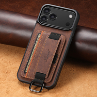 Coque de téléphone SUTENI pour iPhone 18 Pro Max avec dragonne, anneau de fixation, porte-cartes et support, en similicuir texture litchi, compatible 17 16Plus 15 14 13