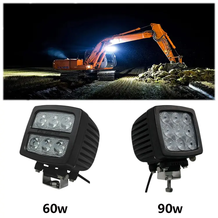 Lampu sorot led truk, lampu depan kabut modifikasi kendaraan pertanian penggali super terang 12v24v