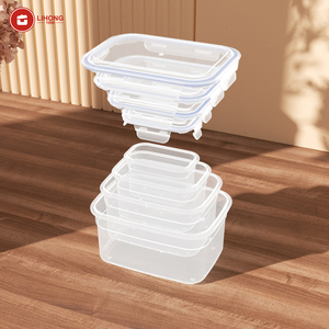 LIHONG 4-Piece Set Kitchen Cereal Storage Container Set BPA Free Plastic Airtight Food Box Cereal Organization Dispensers
