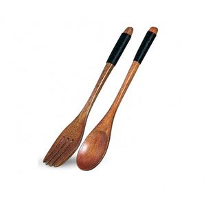 Japan Dining Long Handle Wood Spoon <b>Fork</b> Salad Fruit Dessrt <b>Fork</b> Creative Tea Spoon Coffee Spoon - Product Image 2