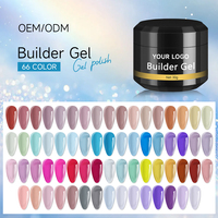 Constructeur d'ongles en gel dur OEM sans hema 66 couleurs Fabricant de gel d'extension en pot Marque privée Vernis à ongles en gel UV pour salon de manucure