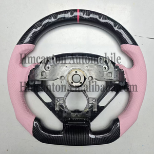 Volante Deportivo de Fibra de Carbono con Agarre de Cuero Perforado, Compatible con Infiniti G27 G37 - Product Image 6