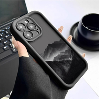 Étui de protection antichoc en TPU pour iPhone 12 13 14 15 16 17 18 Pro Max, motif photo de montagne, style objectif d'appareil photo