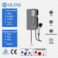 Estación de Carga para Vehículos Eléctricos OLINK de 7kW/22kW, para Hogar y Comercio, 90-250V, 16-48A, Montaje en Pared