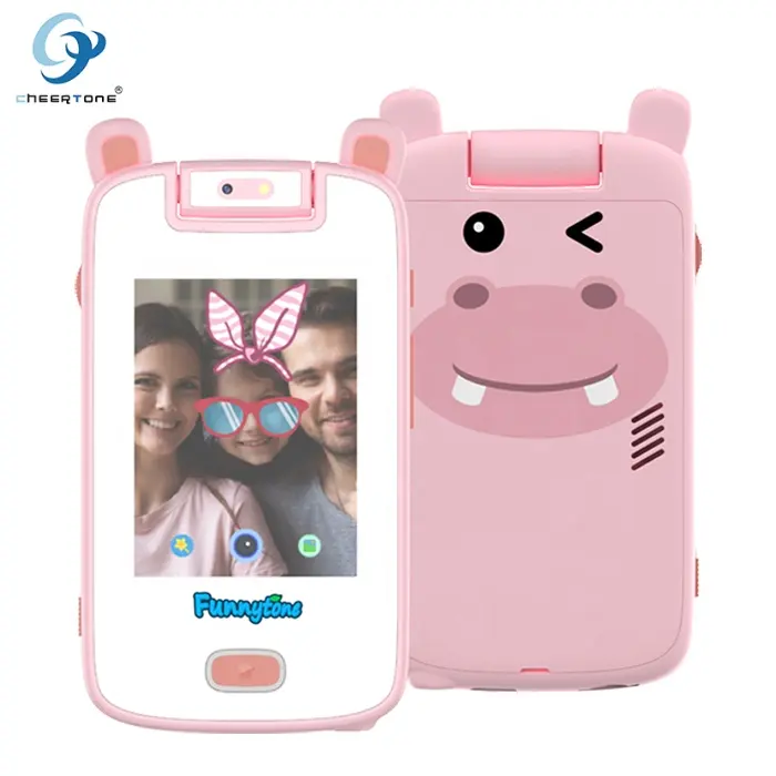 Fuunytone Kids smart phone Pink para bebés y niños de 3 a 14 años, primer regalo de teléfono con auriculares, cámara, música y juegos